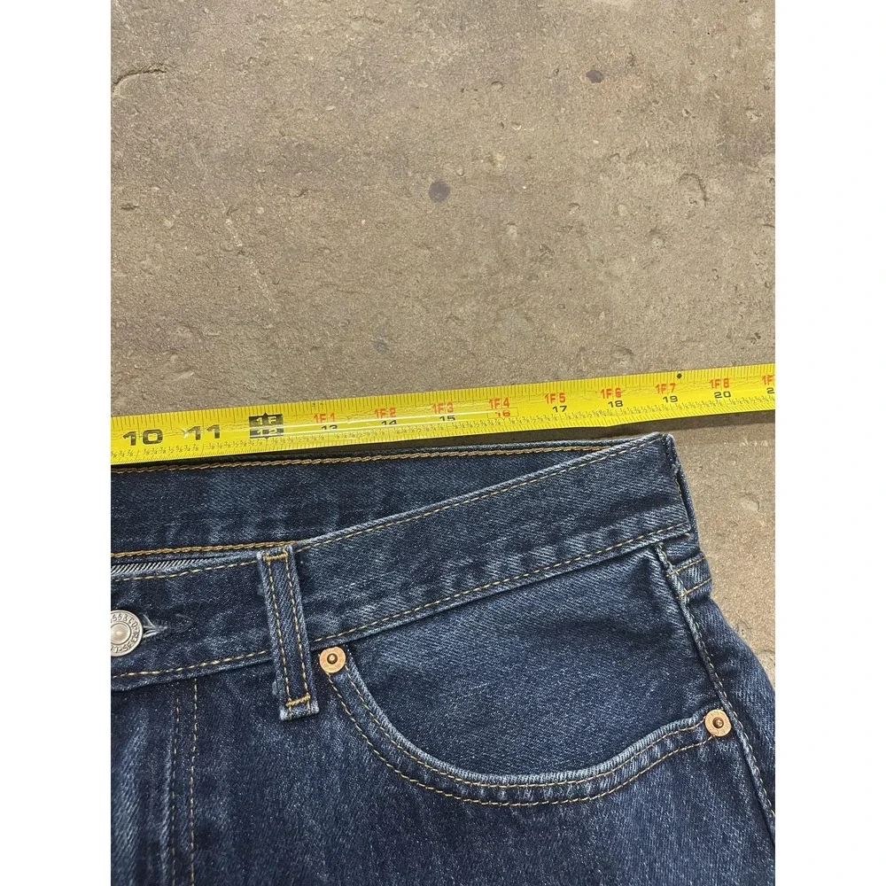 Levis 505 Jeans Mens 36x30 Dark Wash Blue Denim Regular Straight Leg‎ Zip Fly